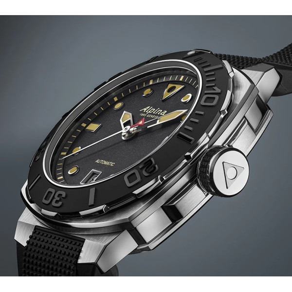 Montre Alpina Seastrong Diver Extreme Automatic Cadran Noir Bracelet Caoutchouc