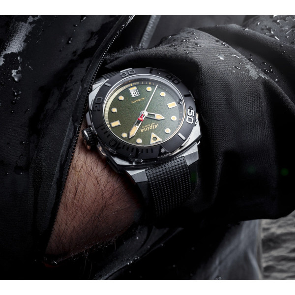 Montre Alpina Seastrong Diver Extreme Automatic Cadran Vert Bracelet Caoutchouc