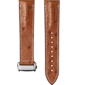 Bracelet Hamilton Jazzmaster 20mm Cuir Marron Autruche Boucle Déployante