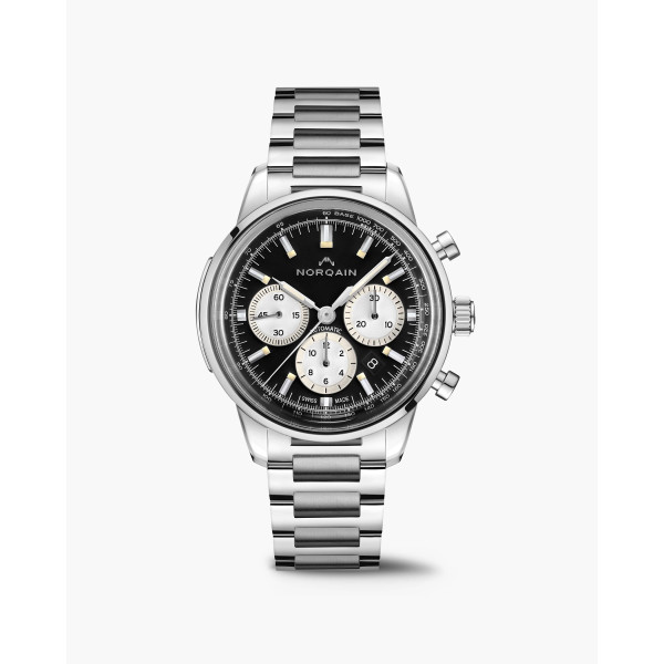Montre Norqain Freedom 60 Chrono 40mm Bracelet Métal Cadran Noir