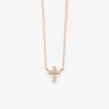 Collier Vanrycke mini croix Teresa Or Rose 18k & Diamants