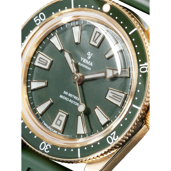 Montre Yema Skin Diver Slim Bronze CMM.20 Limited Edition Cadran Vert