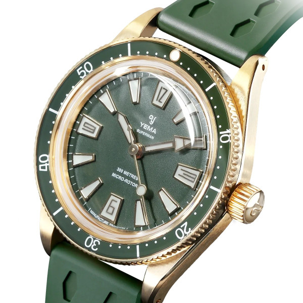 Montre Yema Skin Diver Slim Bronze CMM.20 Limited Edition Cadran Vert