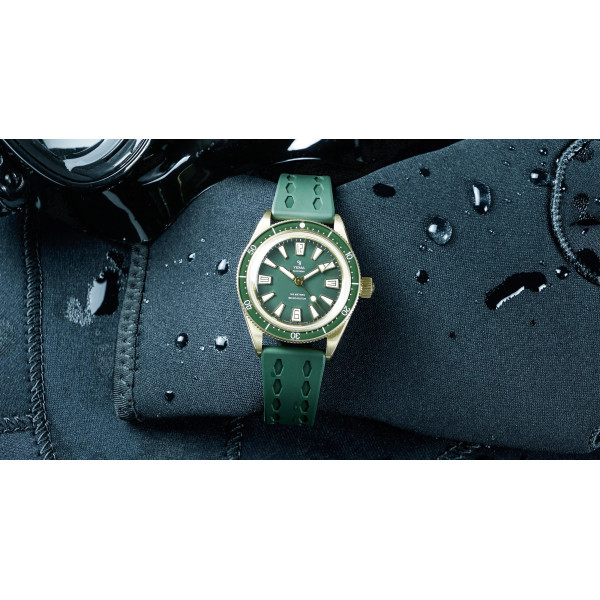 Montre Yema Skin Diver Slim Bronze CMM.20 Limited Edition Cadran Vert