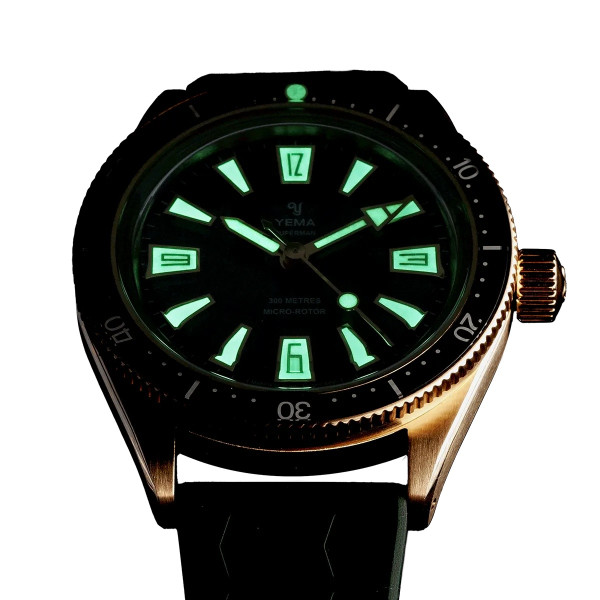 Montre Yema Skin Diver Slim Bronze CMM.20 Limited Edition Cadran Vert
