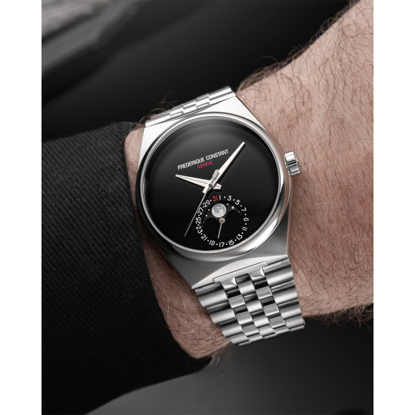 Montre Frederique Constant Manufacture Highlife Moonphase Date Cadran Noir