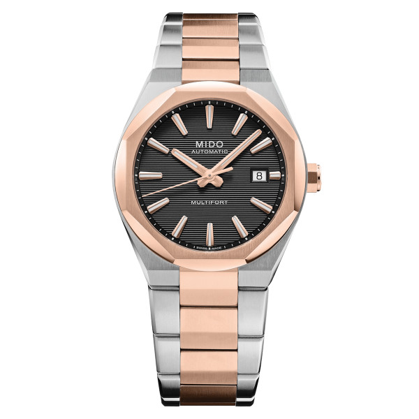 Montre Mido Multifort Multifort 8 One Crown Cadran Noir PVD Rose