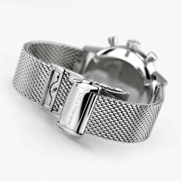 Montre Hamilton American Classic Intra-Matic Chronographe H Cadran Brun Bracelet Cuir 40mm