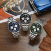Montre Seiko Sport SSB419P1 Quartz Chronographe Cadran Noir Bracelet Acier