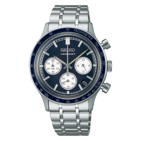 Montre Seiko Sport SSB419P1 Quartz Chronographe Cadran Bleu Bracelet Acier