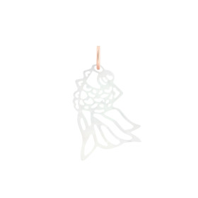 Pendentif Ginette NY White Mop Goldfish Charm Or Rose Nacre Blanche