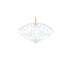 Pendentif Ginette NY White Mop Ajna Charm Or Rose Nacre Blanche