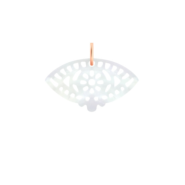 Pendentif Ginette NY White Mop Ajna Charm Or Rose Nacre Blanche