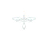 Pendentif Ginette NY White Mop Dragonfly Charm Or Rose Nacre Blanche