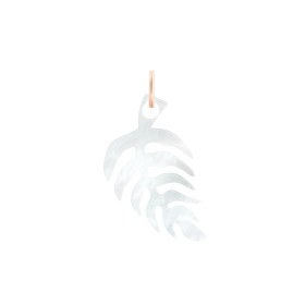 Pendentif Ginette NY White Mop Palm Charm Or Rose Nacre Blanche