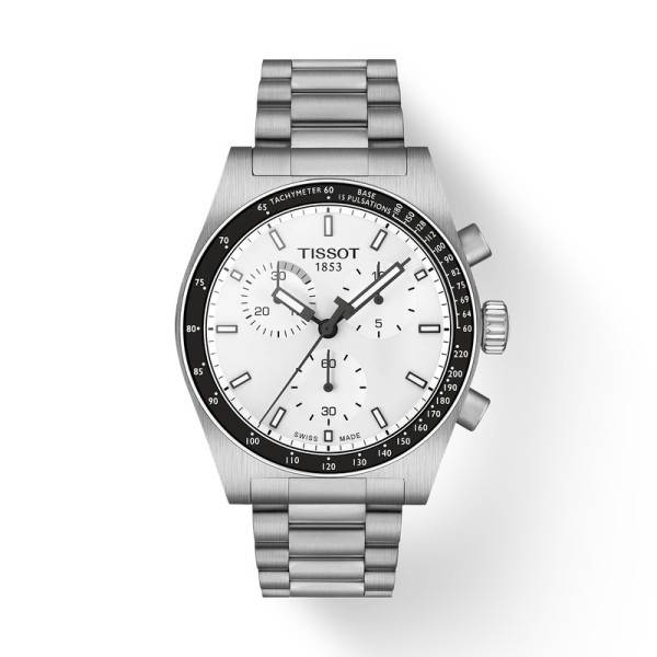Montre Tissot PR516 40mm Quartz EOL Cadran Blanc Bracelet Acier