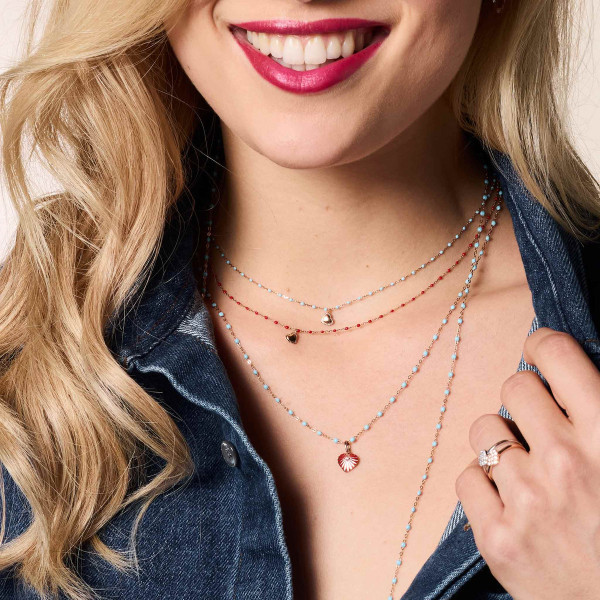 Collier gigi CLOZEAU Lucky Coeur Or Rose 40cm