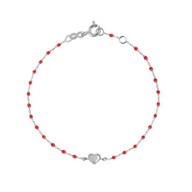 Bracelet gigi CLOZEAU Lucky Coeur Or Blanc 17cm