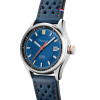 Montre Depancel Autosport Date Cadran Bleu Bracelet Racing Bleu Orange