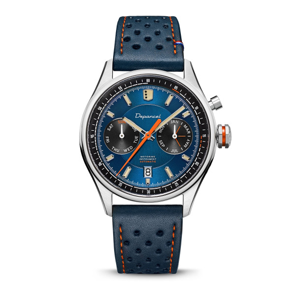 Montre Depancel Autosport Cadran Bleu Bracelet Racing Bleu Orange