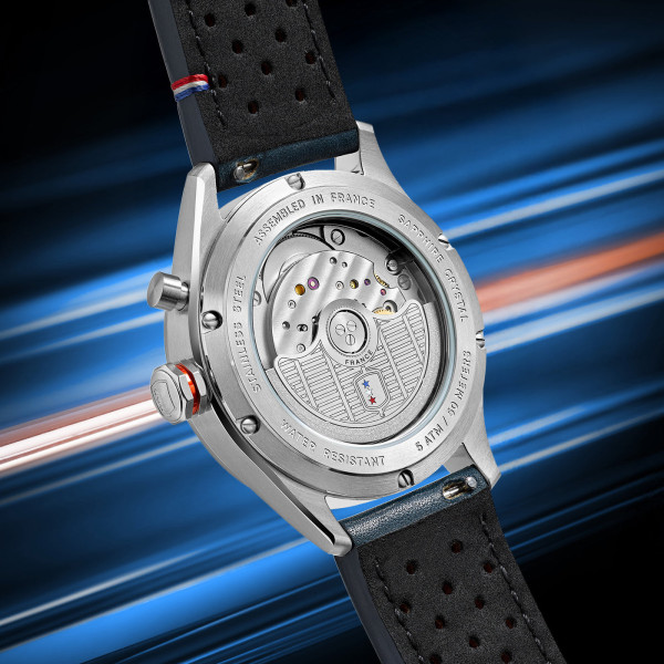 Montre Depancel Autosport Cadran Bleu Bracelet Racing Noir