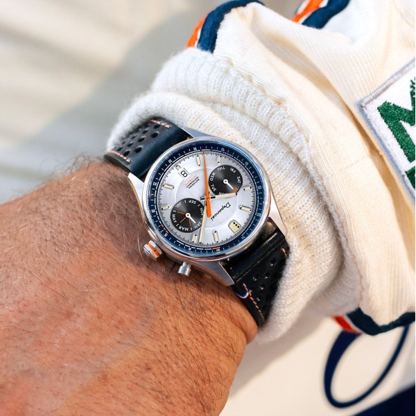 Montre Depancel Autosport Cadran Silver Bracelet Racing Noir