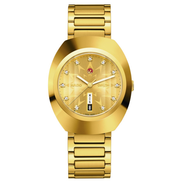 Montre Rado DiaStar Original Automatique PVD Cadran Jaune Glacier Index Diamants