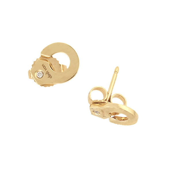 Boucles d'Oreilles Occasion Dinh Menottes Or Jaune Diamants