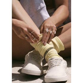 Bague Ginette NY Pixie White Moonstone Disc Ring Or Rose Pierre de Lune