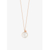 Collier Ginette NY Pixie Ever Disc On Chain Or Rose Pierre de Lune Blanche