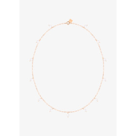 Collier Ginette NY White Mop Necklace Or Rose Nacre