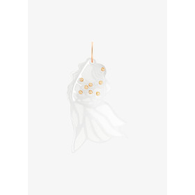 Pendentif Ginette NY White Moonstone Goldfish Charm Or Rose Pierre de Lune