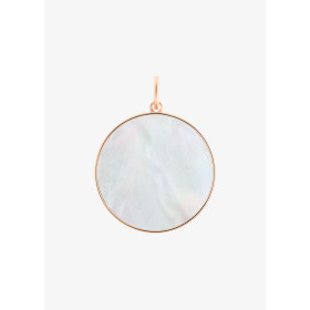 Pendentif Ginette NY Jumbo Ever White Mop Charm Or Rose Nacre