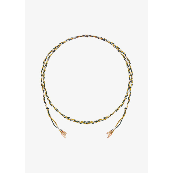 Ginette NY Ivory Forest Mustard Silk Braid Or Rose