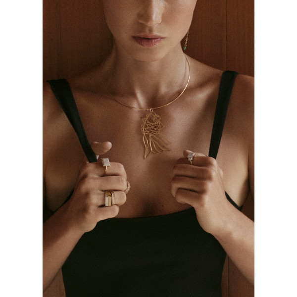 Pendentif Ginette NY Jumbo Goldfish Charm Or Rose