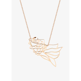 Collier Ginette NY Goldfish On Chain Or Rose