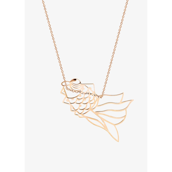 Collier Ginette NY Goldfish On Chain Or Rose