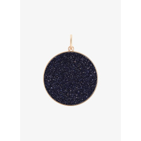Pendentif Ginette NY Jumbo Ever Blue Sandstone Charm Or Rose Blue Sandstone