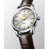 Montre Longines Conquest heritage 38 mm Automatique Cadran Argenté Bracelet Cuir d'alligator