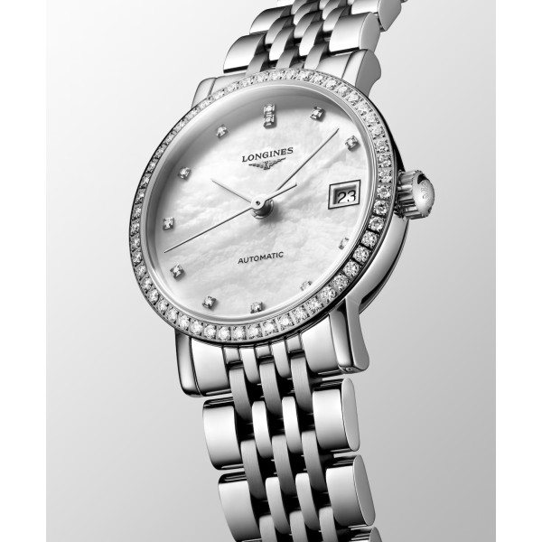 Montre Longines Longines elegant collection 25.50 mm Automatique Cadran Nacre blanche Bracelet Acier