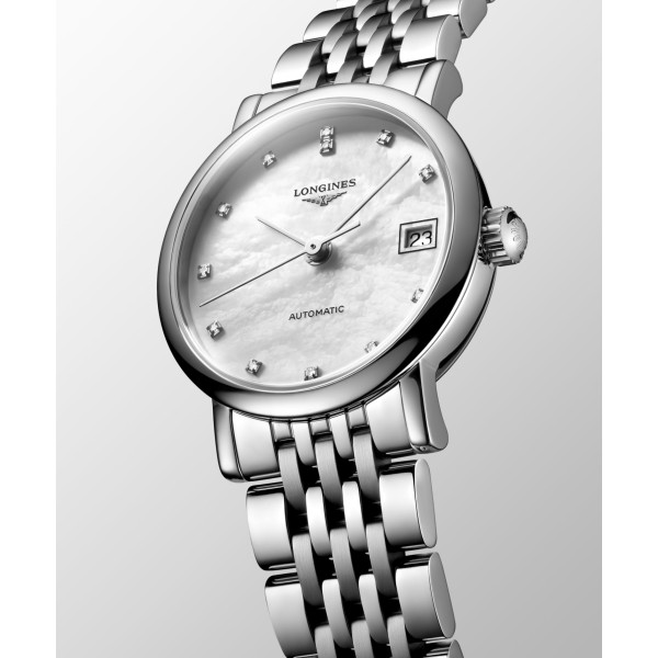 Montre Longines Longines elegant collection 25.50 mm Automatique Cadran Nacre blanche Bracelet Acier