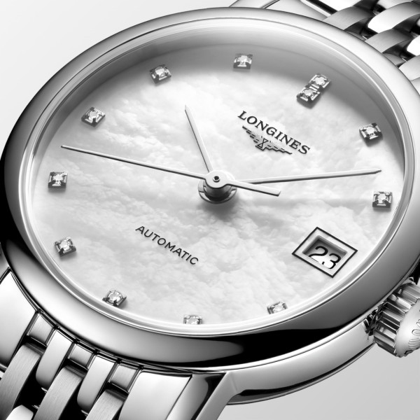 Montre Longines Longines elegant collection 25.50 mm Automatique Cadran Nacre blanche Bracelet Acier