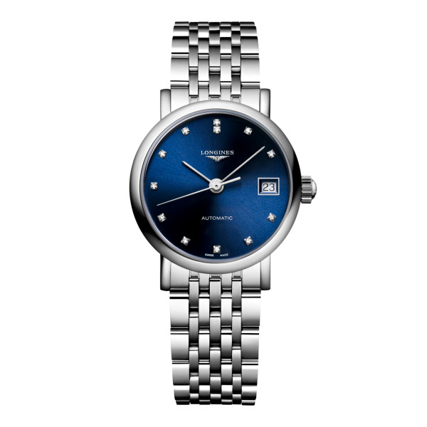 Montre Longines Longines elegant collection 25.50 mm Automatique Cadran Bleu soleillé Bracelet Acier