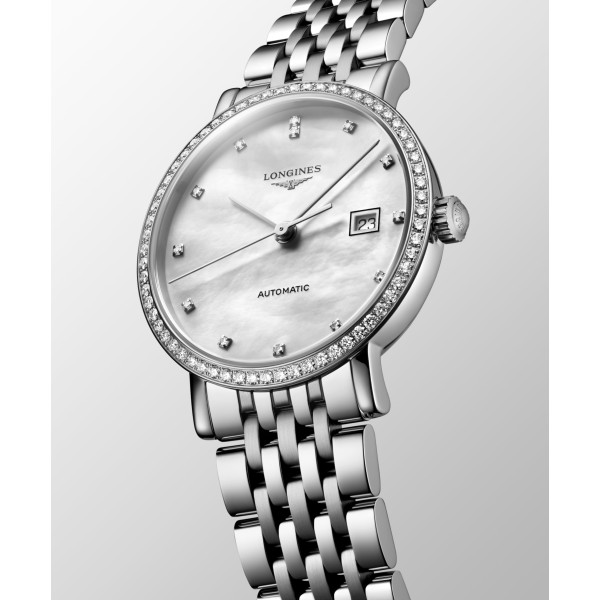 Montre Longines Longines elegant collection 29 mm Automatique Cadran Nacre blanche Bracelet Acier