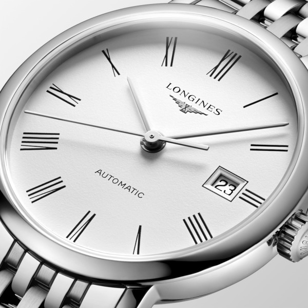 Montre Longines Longines elegant collection 29 mm Automatique Cadran Blanc mat Bracelet Acier