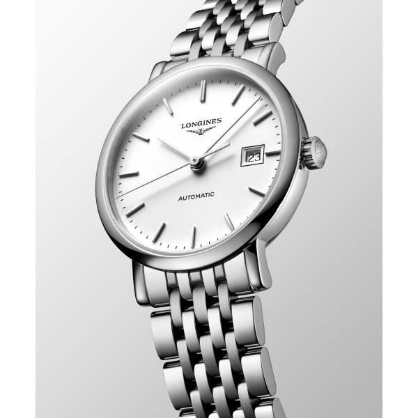 Montre Longines Longines elegant collection 29 mm Automatique Cadran Blanc mat Bracelet Acier