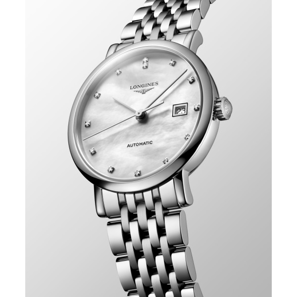 Montre Longines Longines elegant collection 29 mm Automatique Cadran Nacre blanche Bracelet Acier