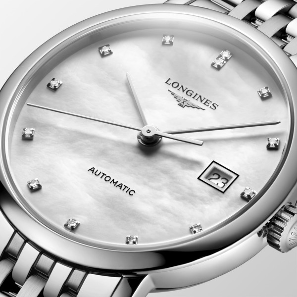 Montre Longines Longines elegant collection 29 mm Automatique Cadran Nacre blanche Bracelet Acier