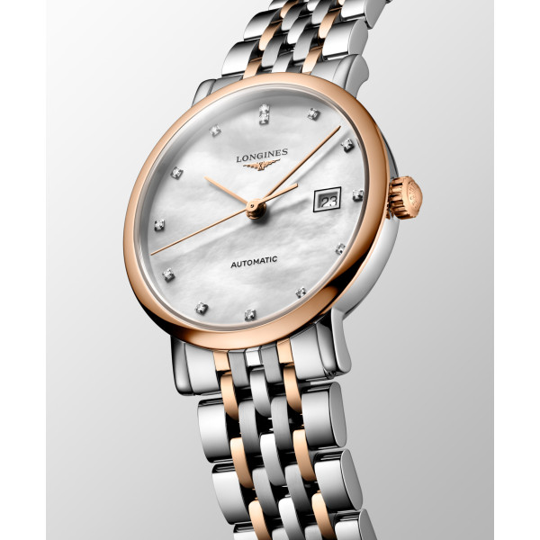 Montre Longines Longines elegant collection 29 mm Automatique Cadran Nacre blanche Bracelet acier