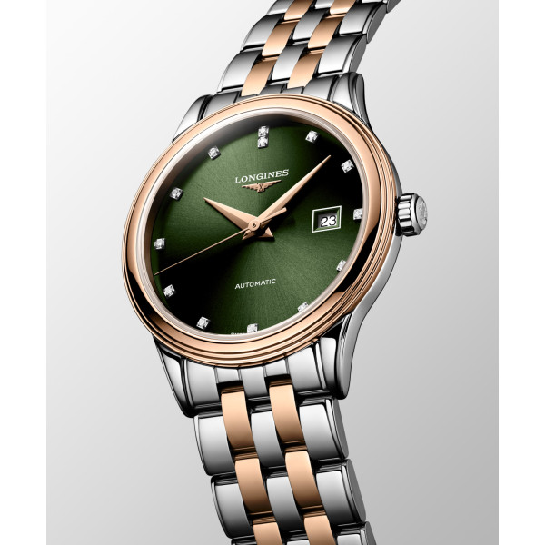 Montre Longines Flagship classic 30 mm Automatique Cadran Vert soleillé Bracelet Acier